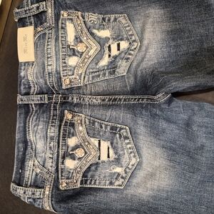 Miss Me Distressed Blue Jeans